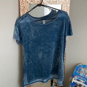 Light blue velvet tee